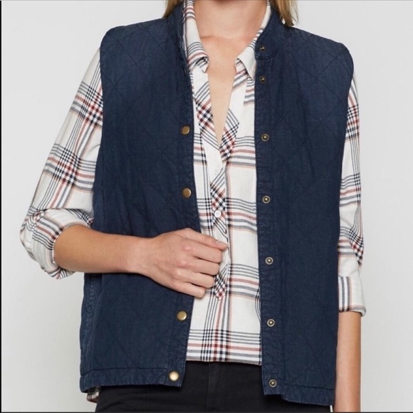 SOFT JOIE KIELAH Quilted Denim Vest - Picture 2 of 8